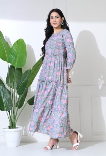 Image of Amazon Brand - Tavasya Women Long Maternity Kurta | Feeding Kurti | Comfort Maxi Dress