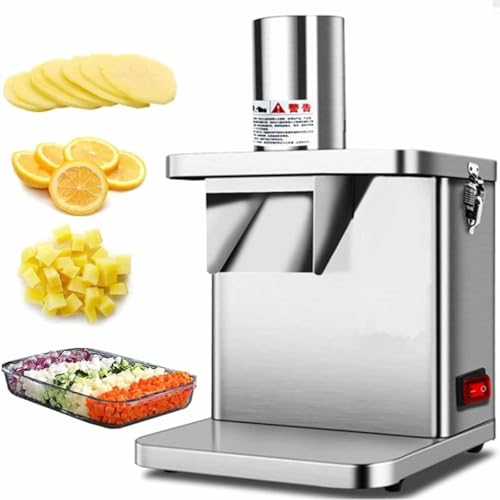 Tagliaverdure Elettrico a cubetti, Tritatutto Commerciale per Verdure, Taglia Patate Elettrico, Robot da Cucina Automatico Multifunzionale in Acciaio per Verdure e,