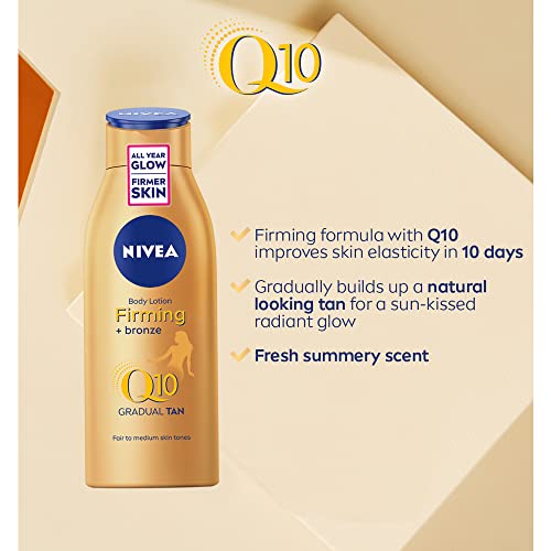 NIVEA Q10 Firming + Radiance Gradual Tan (200 ml), Tan Activating Firming Cream with Q10, Supports a Gradual Tan, Tanning Moisturiser for a Sun-Kissed Radiant Glow - Image 3
