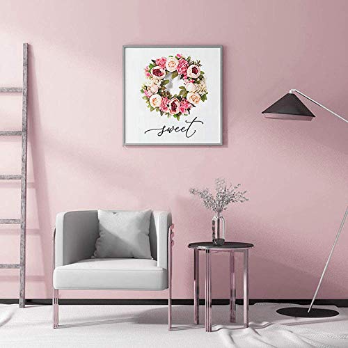 Hoomall 14" Pink Peony Wreath Spring Wreath, Spring Wreath For Front Door, Artificial Flower Wreath Spring Winter Wreath For Indoor Outdoor Wedding Wall Outdoor Home Wreath Decor #TOP7