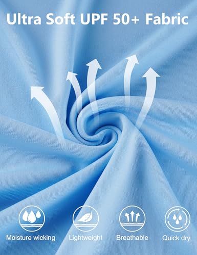 Roadbox Boys Rash Guard Swim Shirt UPF 50+ Long Sleeve Sun Protection Shirts, Kids UV Athletic Beach Quick Dry Rashguard