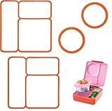 4 pack Lid Seal Gasket For OmieBox,Fit Seal Replacement for Kids Bento Box,Made from Food-Safe Silicone Rubber,Essential Lunch Bento Box Accessories for Kids,Ensures Leak-Proof Freshness(Orange)