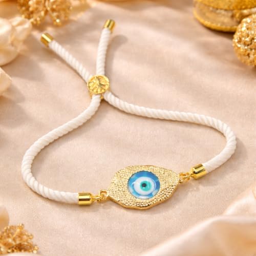 Image of CraftVatika Evil Eye Blue Bracelet for Women Daily Use, Infinity Shape Cubic Zirconia Diamond Bracelet for Women Jewelry for Gift, Adjustable Charm Bracelet Aesthetic Accessories Jewellery friendship