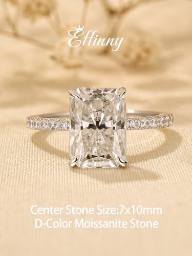 3.5ct Elongated Radiant Cut Moissanite Engagement Ring for Women,Genuine Created D Color VVS1 Clarity,925 Sterling Silver Promise Ring for Wedding,Daily,Travel,Party2