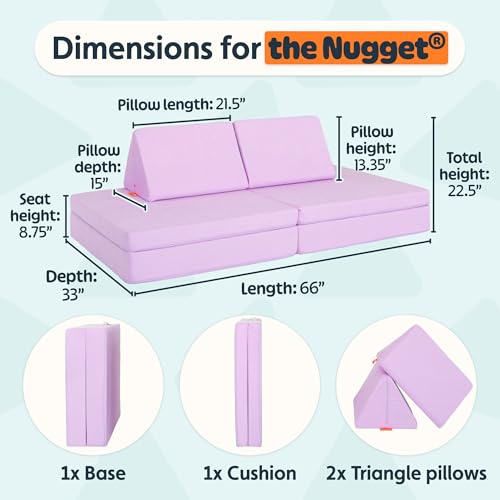 Image of Nugget - The Original Play Couch for Kids - Modular Foam Children's Sofa for Playroom, Imagination, & Creative Open Ended Play - Washable & Convertible Playroom Furniture, Moonshot