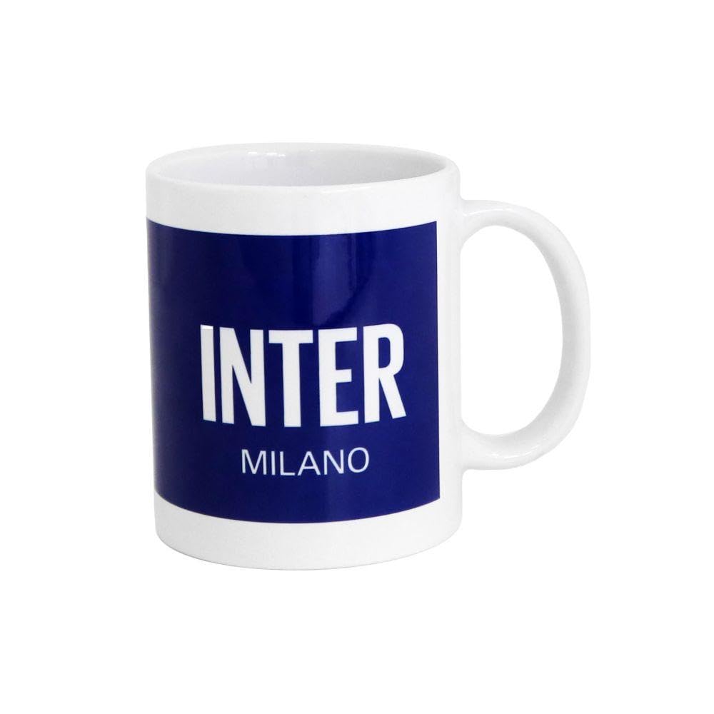 Inter Tazza ceramica con logo nuovo ufficiale bianca e blu con scritta Milano PRODOTTO UFFICIALE