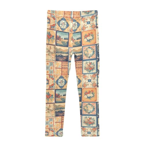 KLL Seamless Tiles Portuguese Spanish Italian Toddler Girls Athletic Leggings Comfortable High Waisted Yoga Pants Running2