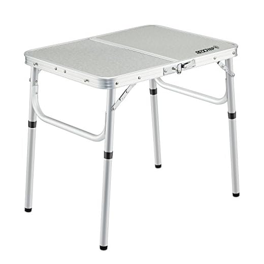 REDCAMP Small Folding Table Adjustable Height 23.6"x15.7"x10.2"/19", Aluminum Camping Table Lightweight