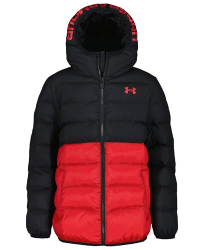 Image of Under Armour Boys' Pronto Hooded Puffer Jacket, Lightweight & Water Repellent