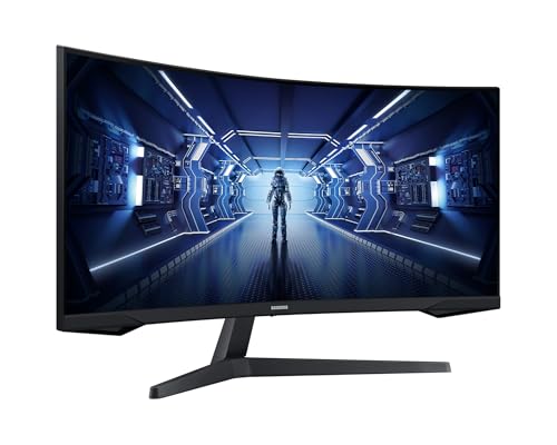 Samsung Ecran PC Odyssey G55T 34'' 165Hz, 1ms, Dalle VA 1000R, UWQHD 3440x1440, 2500:, 250cd/m2, AMD FreeSync Premium, Pied Ajustable,HDMI, DisplayPort