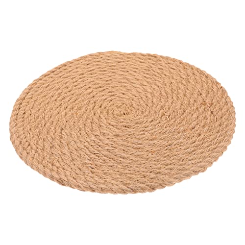 RORPOIR Natural Braided Round Placemat Non-slip Heat-resistant Insulation Table Mat for Dining Woven Coaster for Everyday Use and Home Decoration Rustic Table Decor