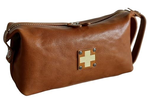 木の庄帆布 KinoshoTRANSIT 本革 栃木レザー ボックスポーチ 小物入れ ラウンドポーチ KHG-WBP01T 日本製 Made in Japan 2023年モデル (46 キャメル)