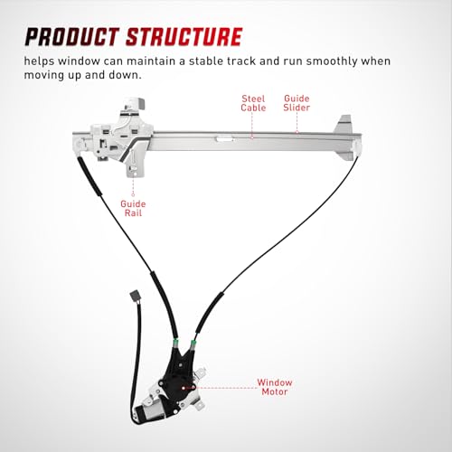Image of Nilight 741-586 Window Regulator with Motor Front Driver Side | Compatible with 2003-2014 Ford E150 E250 Econoline E350 E450 E550 Super Duty 2004-2014
