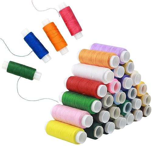 24 Rollen Nähgarn,Sewing Thread,Nähgarn Set,Nähmaschinengarn,Nähgarn für Nähmaschine,Faden Nähmaschine,Garn Nähmaschine,aus Polyester,für Das Tägliche Nähen,Sticken