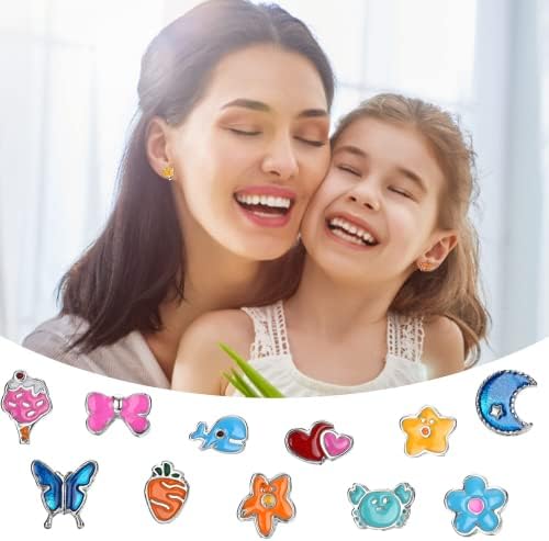 JeryWe 20-24 Pairs Kids Clip on Earrings for Women Girls Princess Play Dress Up Earrings Set for Kids Cute Assorted Colorful Animal Unicorn Heart Flower Rabbit Non Pierced Earrings Set