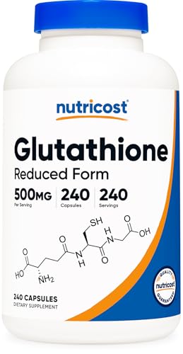 Nutricost Glutathione Capsules 500mg, 240 Capsules - Gluten Free, Non-GMO
