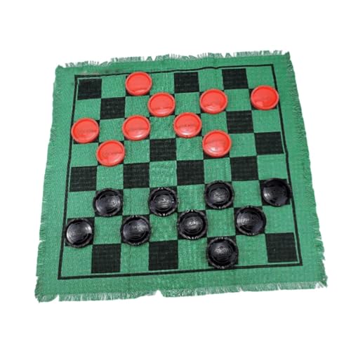 Milageto, jeu de jardin intérieur et extérieur, grand tapis de 3 en 1, plateau Tic TAC, dames géantes, VERT (Échecs non inclus)