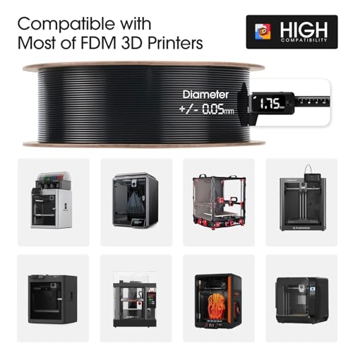 Image of eSUN High Speed PLA+ Filament 1.75mm, 3D Printer Filament Speedy PLA Plus for Fast Printing, Dimensional Accuracy + /- 0.03mm, 1KG Cardboard Spool (2.2 LBS) 3D Printing Filament for 3D Printers, White