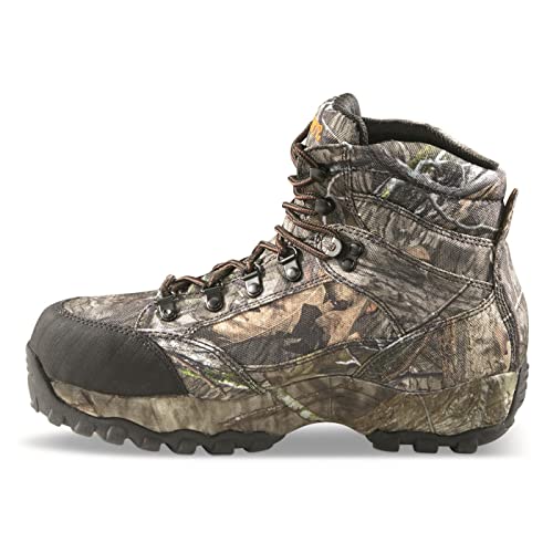 Huntrite Guidelight 6" Waterproof Hunting Boots For Men, Hiking, Climbing, Trekking Lace-Up Shoes With Thick Rubber Sole, Mossy Oak Country Dna, 11 2E (Wide) #TOP10