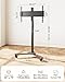 Rolling Easel TV Stand for 32-75 Inch TVs, Portable Corner Floor TV Stand on Wheels, Height Adjustable Mobile TV Cart for Bedroom Living Room, Holds Up to 110Lbs (Black)