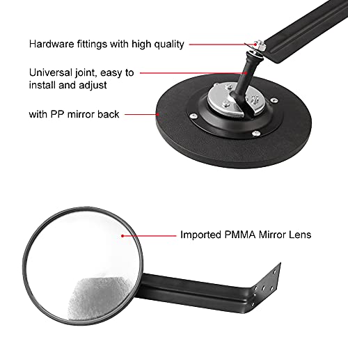 Cnqlis 8 Inch Convex Mirror Outdoor With Adjustable Wall Fixing Bracket,Driveway Mirror,Blindspot Traffic Mirror For Driveway Garage Park Outdoor Wide Angle View Curved Security Blind Spot Mirrors #TOP2