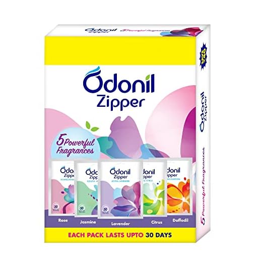 Odonil Bathroom Air Freshener Zipper Mix - 50g (10gx5) | Assorted Pack | Instant & Long Lasting Fragrance | Lasts upto 30 days | Germ Protection | Air Freshener for Bathroom, Toilet, Home & Office