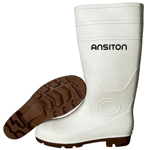 Image of Men's Steel Toe Rain Boots, Lightweight Waterproof PVC Work Boots with Cuttable Shaft, Slip & Oil Resistant for Farming & Construction