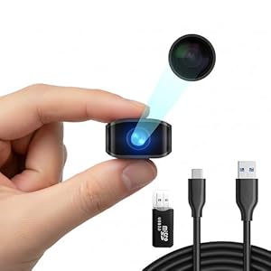 SABOSOWA Mini Kamera überwachungskamera – HD 1080P-Niñera-/Bürokamera –Sicherheitskamera mit Bewegungserkennung, Gravitationssensor und Nachtsichtfunktion Ohne WiFi.