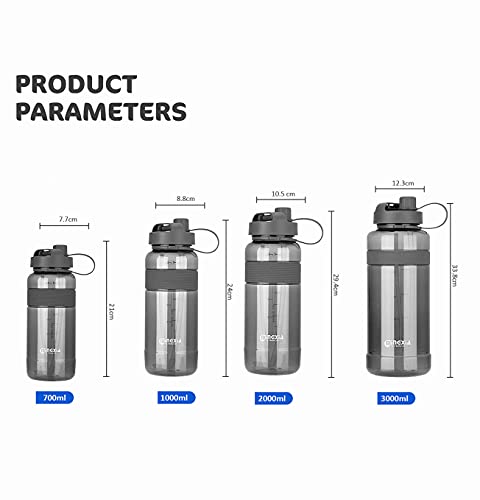 Waterflessen, 1l 2l 3l Plastic Sportwaterfles Met Rietje Draagbare Vuilwaterbeker Met Grote Capaciteit, Volwassenen, Sport, Sportschool, Fitness, Buiten, Fietsen - Image 8