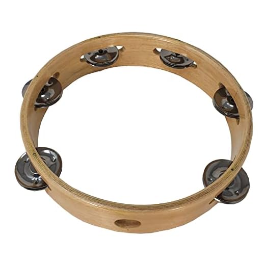 Pandereta de Madera TAW0806 Corona sin Parche Seis Sonajas (10") 25cm. Instrumento de Percusion - Rockmusic
