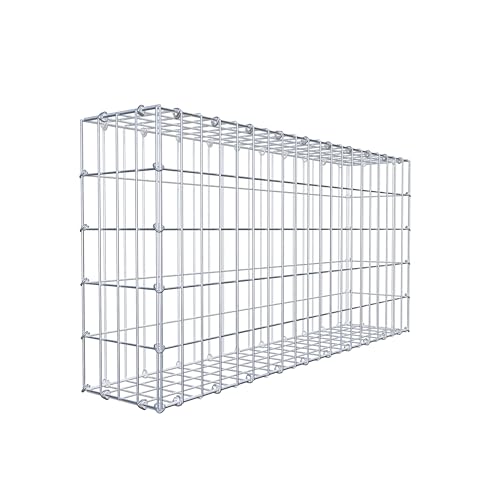 GABIONA Gavión de piedra rectangular, malla de 5 x 10 cm, profundidad de 20 cm, gavión de 100 x 50 x 20 cm (largo x alto x profundidad), anillo en C.