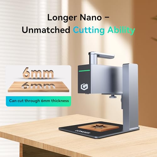 Image of Longer Nano Laser Engraver Machine with 6W Diode, 5000mm /s High Speed & 0.05mm Precision - Portable Handheld Laser Cutter for Wood, Metal, Leather, Jewelry