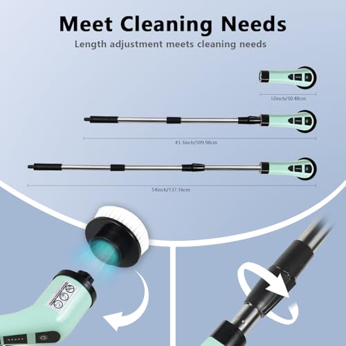 Image of Electric Spin Scrubber,Cordless Cleaning Brush Spin Scrubber,Power Scrubber 2 Adjustable Speeds,7 Replaceable Brush Heads (Green)