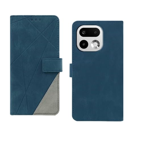 Image of amazon basics Realme 16 Pro Plus 5G Flip Cover | Card Pockets Wallet & Stand | Flip Cover for Realme 16 Pro Plus 5G (Blue with Grey)