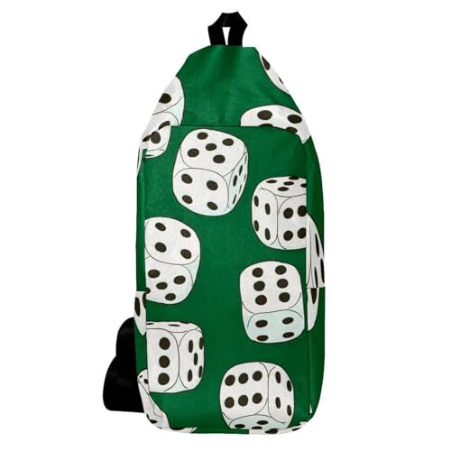 Sac à dos à bandoulière vert à six côtés multicolore pour homme et femme de 16x36.5cm