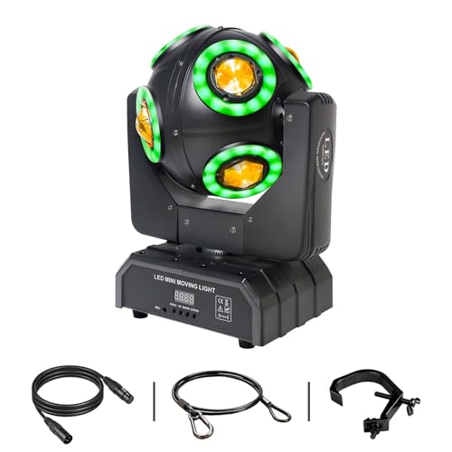 Moving Head Light, LED RGBW 4 in 1 Beam Effect Ball, DJ Lights wi...