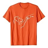 Generisch Camiseta de manga corta para mujer, cuello redondo, sudadera con perro, puño, bump, patrón de amistad, camiseta suave y acogedora, unisex, sudaderas informales, individualidad, O Orange, XXL