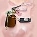 Premium Leather Key Fob Case for Women - Car Key Holder with Zipper Coin Pocket, Multi-Functional Keychain (Rose gold)