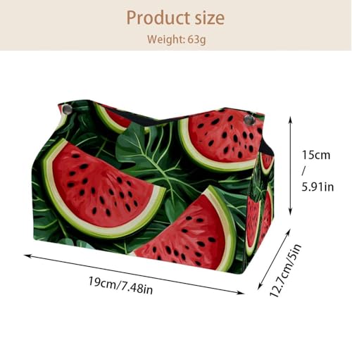 Boîte à mouchoirs pastèque en cuir (lot de 2) pour table et bureau - 5
