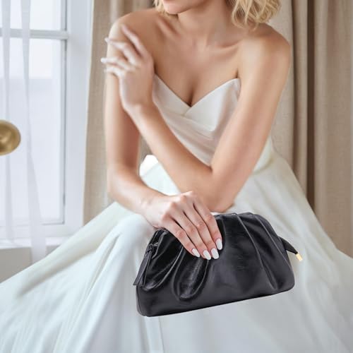 Pochette de soirée chic pour mariage et bal de fin d'année plissée - 3