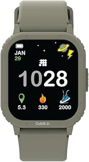 Cubitt Jr. Smartwatch Fitness Tracker for Kids and Teens with Games, Step Counter, Sleep Monitor, Heart Rate Monitor, Calculator, Activity Tracking, 1.75" AMOLED Touchscreen, Waterproof – Forest Green