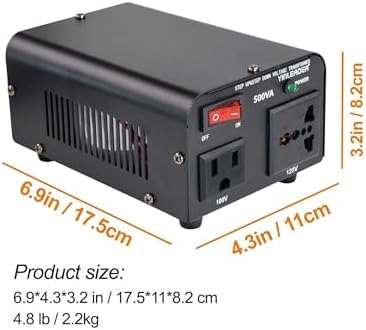 500W 미국 - 일본 전압 컨버터 120V - 100V 스텝 다운 변압기 — 사진 5