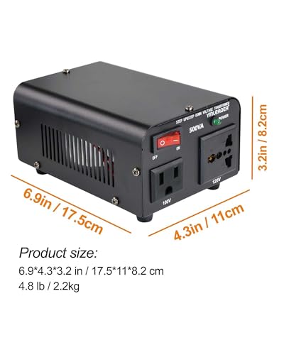Image of Yinleader 500W US to Japan Voltage Converter 120V to 100V Step Down Transformer for Japanese Appliances (Turntable /Player /Amplifier /yogurtia /Consoles /Synthesizers, etc.) in US