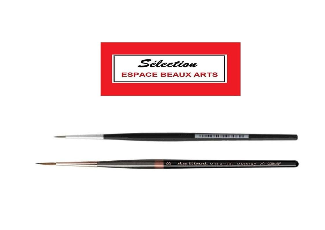 Da Vinci Miniature Maestro Series 70 okrągłe pędzle Kolinsky z krótkim uchwytem, bardzo długie i bardzo ostre, nr 3 + 1 szczotka