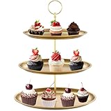 Acier inoxydable de qualité supérieure : le présentoir à cupcakes est fabriqué en acier inoxydable de haute qualité et recouvert d'un revêtement doré qui ne se décolore pas et ne rouille pas et le maintient en parfait état pendant longtemps. La surface lisse est sûre à utiliser.