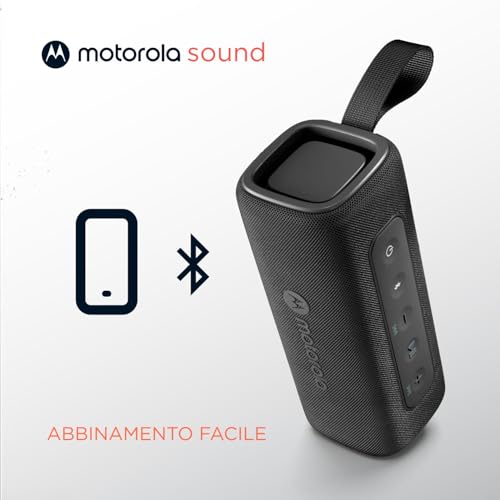 Motorola Sound - Altoparlante Bluetooth Wireless Rokr 600 - Suono Potente Da 30 W, Resistente All'acqua E Polvere, Funzione Broadcast Per Collegare Oltre 20 Altoparlanti, 6 Ore Di Riproduzione, Nero - 6