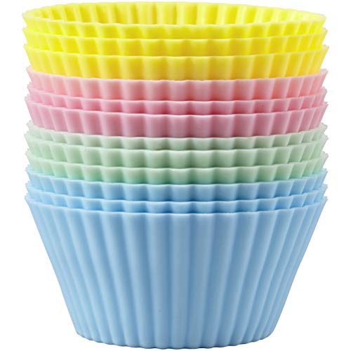 Wilton Round Silicone 12 Count Baking And Craft Cups, Pastel #TOP1