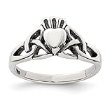  Diamond2Deal Damen massiv 925 Sterling Silber antik Claddagh Ring