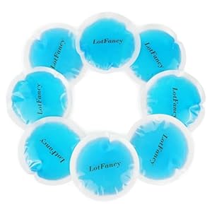 LotFancy Reusable Gel Ice Pack for Injuries, 8PCS Small Heating Cooling Pads with Cloth Backing, Hot Cold Therapy for Tired Eyes, Breastfeeding, Wisdom Teeth, Headache, Sinus Relief