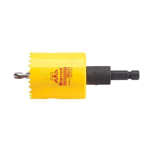 Miniatura 1 de Starrett ADCH0178 - Sierra de agujero de corte profundo bimetálica con eje y dientes HSS resistentes a la abrasión, ideal para cortar metal, acero y